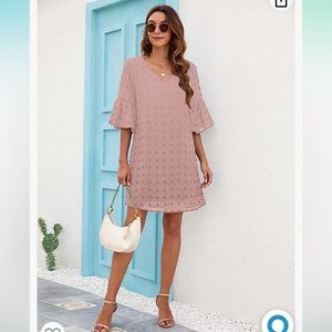 Blooming Jelly Textured Mini Dress in Pink, Size XXL.